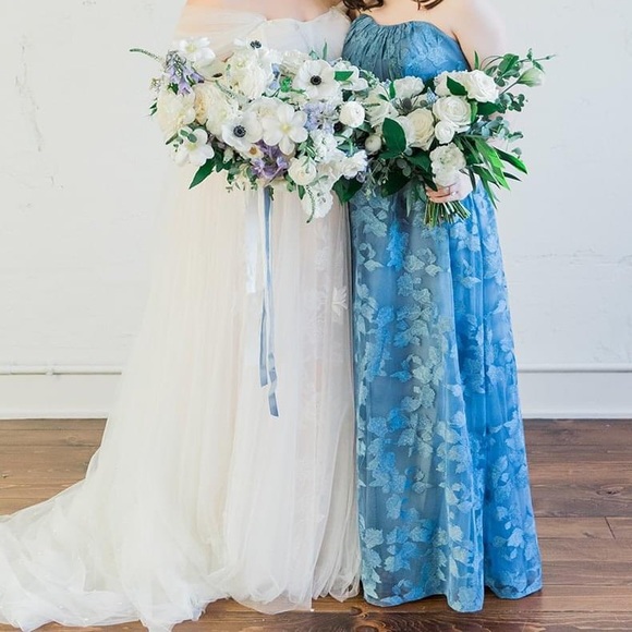 Blue Bridesmaid Dress - Picture 1 of 7